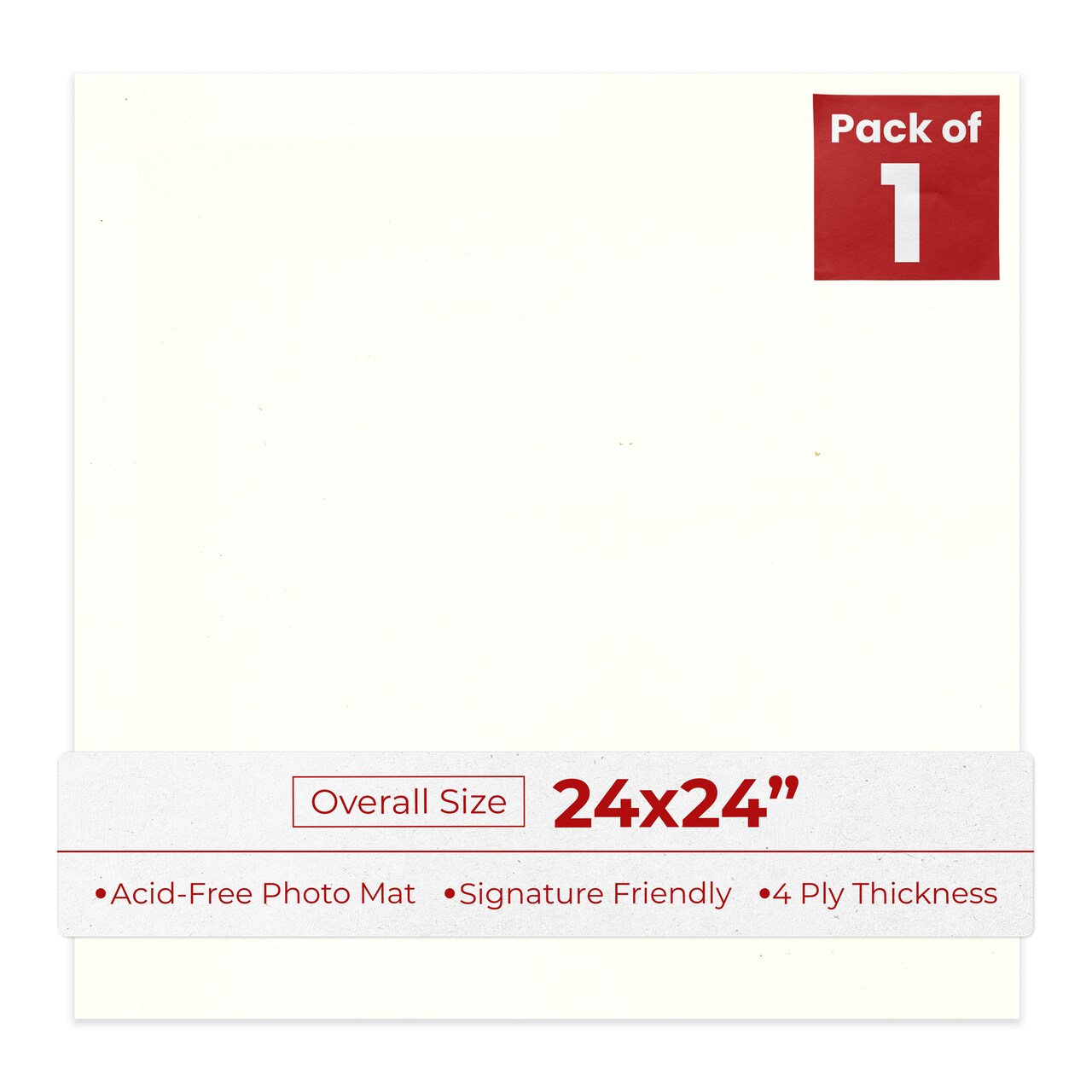 Antique White 24x24 Uncut Mat Board - Blank Sheets, No Opening